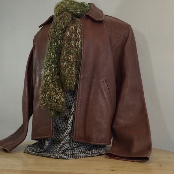 Motorcycle Style Leather Jacket in Caramel Brown - Picture 1 of 5